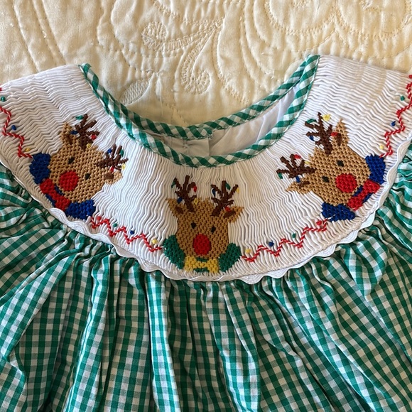 Embroidered Boutique Christmas Dress- 4T - Picture 2 of 4